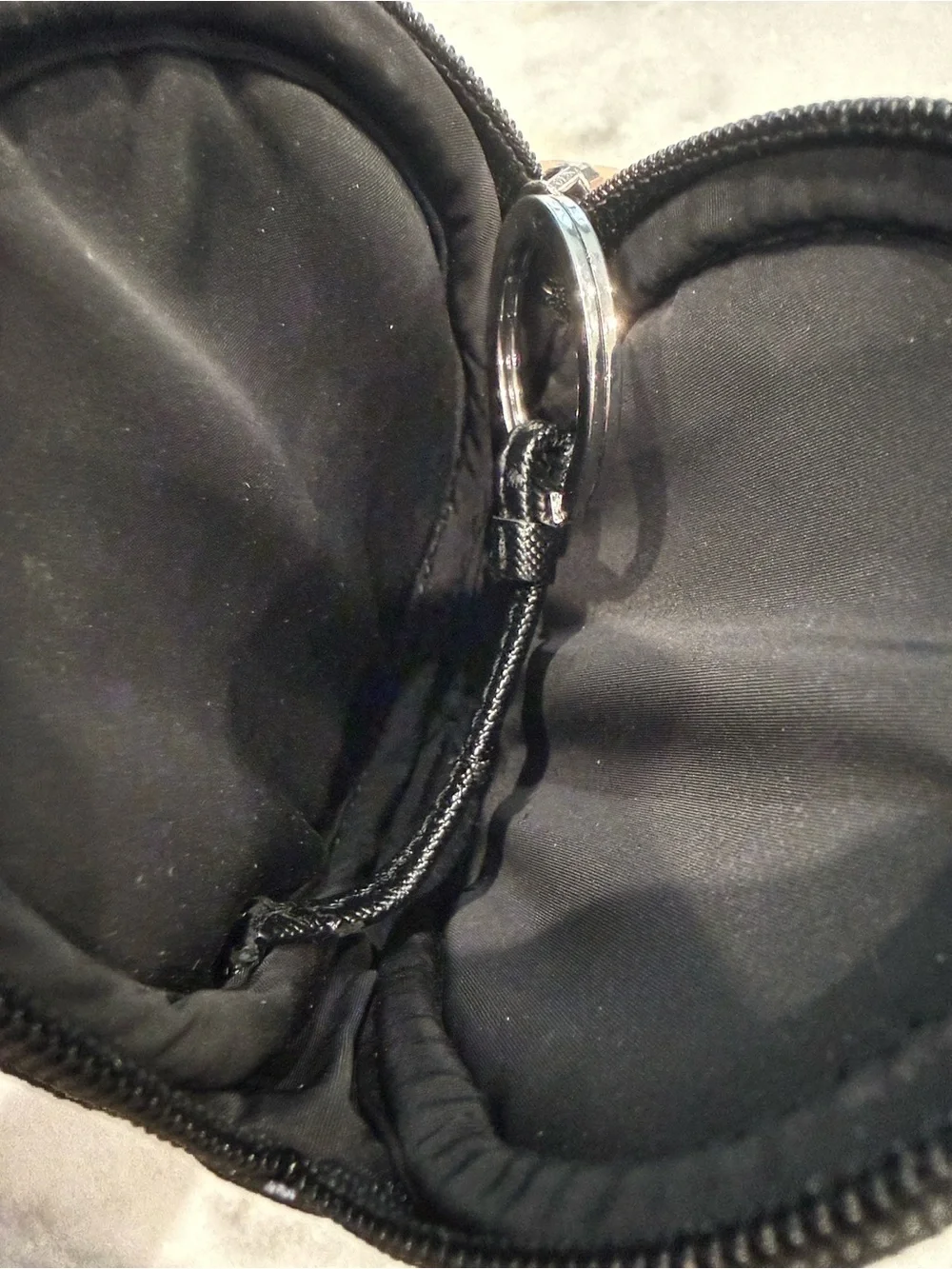 TORY BURCH Black Round Key Pouch